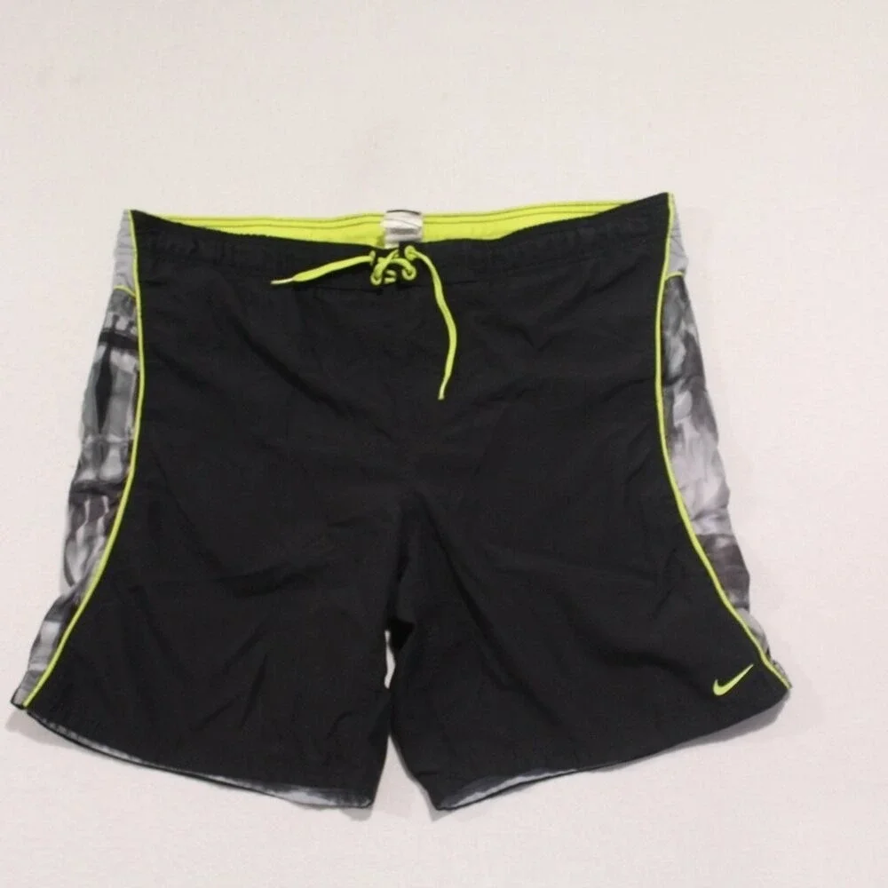 Nike Men Black Trunk Board Shorts Active Casual Beach Summer Size Large